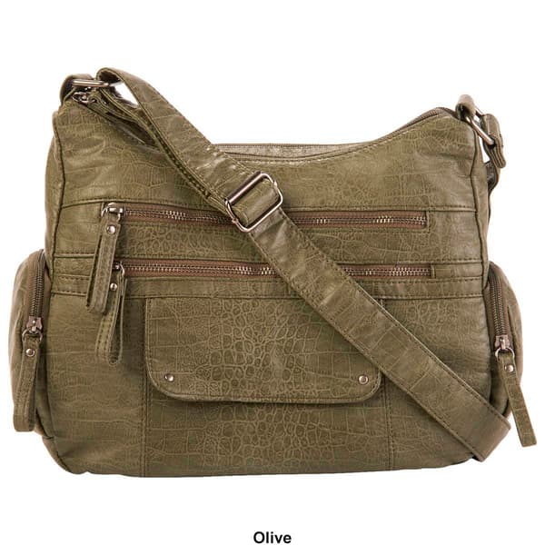 Bueno Croc Washed Hobo
