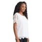 Womens Jones New York Short Sleeve All Over Daisy Lace Blouse - image 3