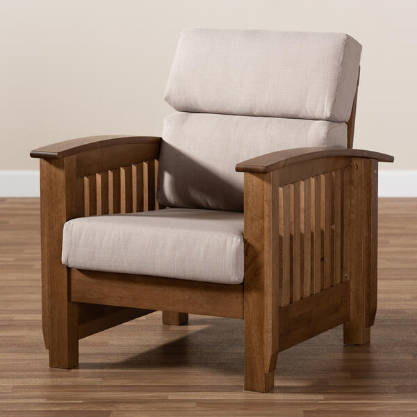 Baxton Charlotte Modern Classic Mission Style Lounge Chair
