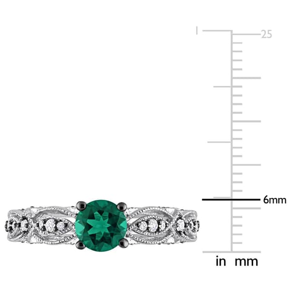 Gemstone Classics&#8482; Lab Created Emerald & White Sapphire Ring