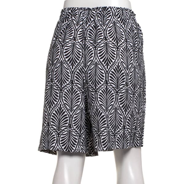 Womens Floral & Ivy Pull On Leaf Bermuda Shorts