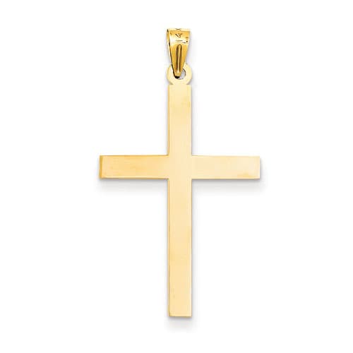 Unisex Gold Classics&#40;tm&#41; Gold Engravable Cross Pendant - image 