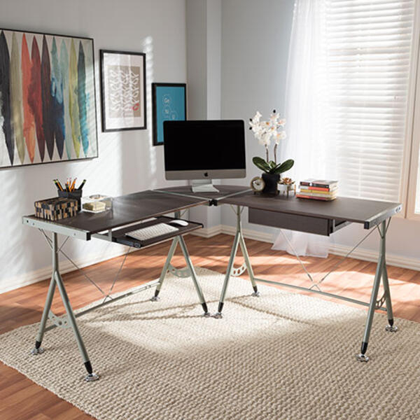 Baxton Studio Elburn L-Shaped Modern Computer Desk - image 