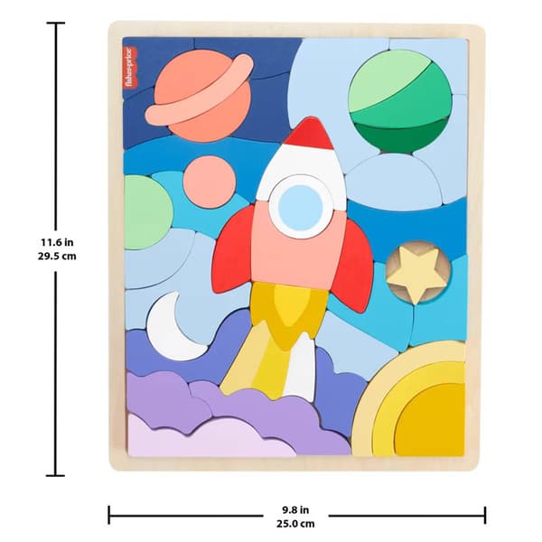 Fisher-Price Wood Space Puzzle Blocks