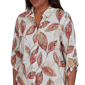 Womens Alfred Dunner Union Square Roll Tab Sleeve Leaf Blouse - image 5