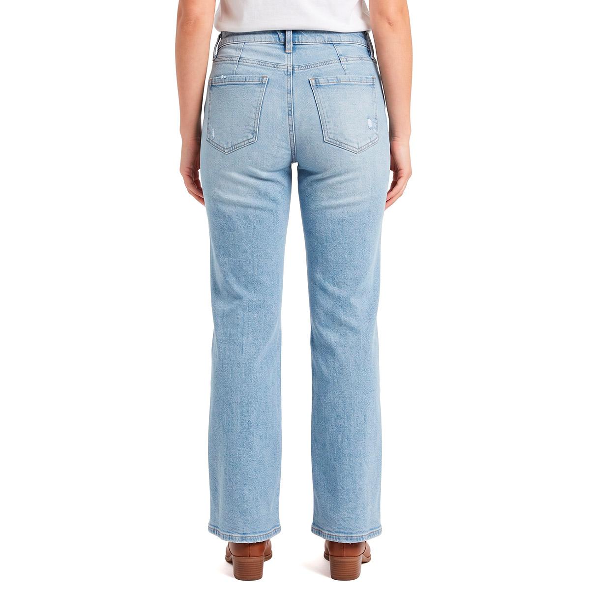 Juniors Celebrity Pink Mid Rise 5 Pocket Wide Leg Jeans