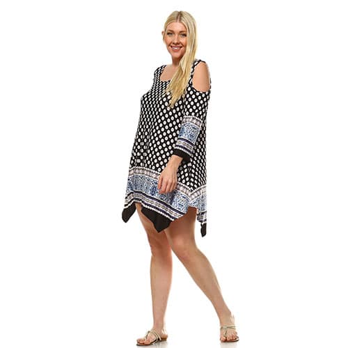 Plus Size White Mark Antonia Cut-Out Shoulder Tunic