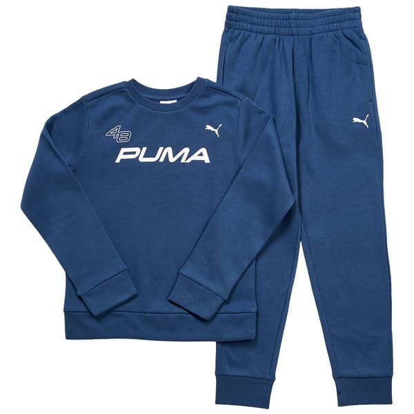 Boys (8-20) Puma(R) 2pc. Pullover & Joggers Set - Dark Indigo - image 