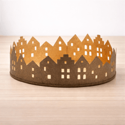 Melrose 9.75in. Cut Metal Village Candle Holder