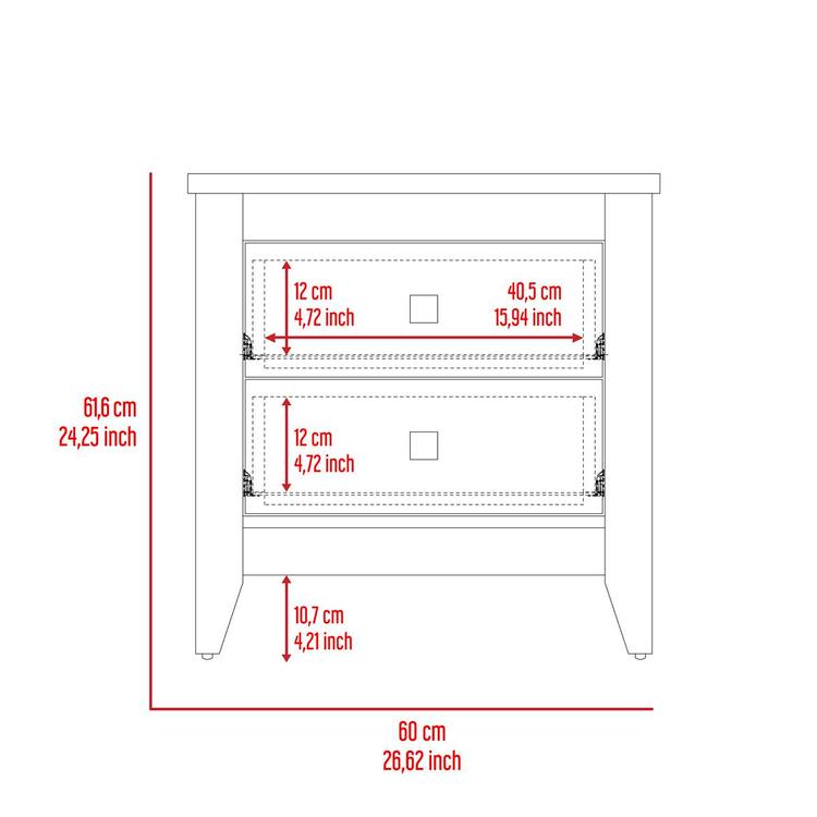 FM FURNITURE Breeze 2-Drawer Nightstand