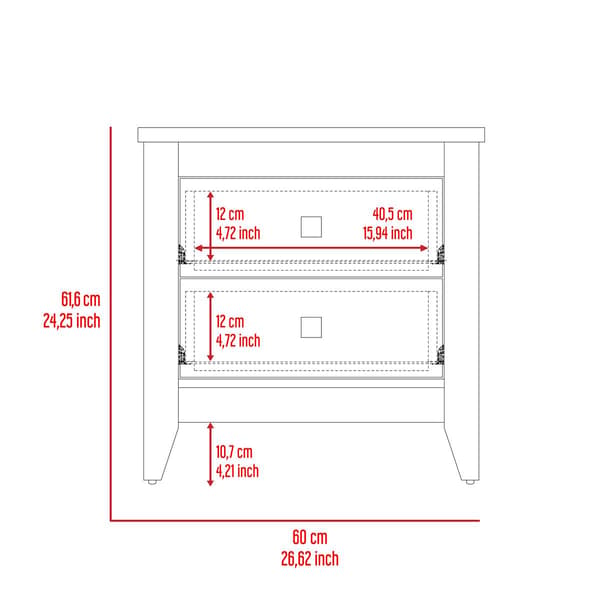 FM FURNITURE Breeze 2-Drawer Nightstand