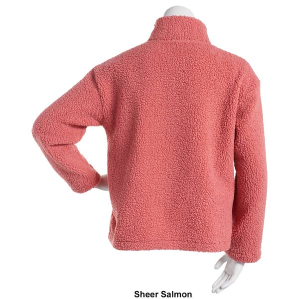 Petites Erika Zip Front Mock Sherpa Jacket