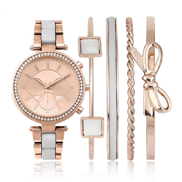 Daisy Fuentes Rose Gold Watch/Bangle Set - DF127RGGY - image 