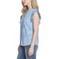 Plus Size NY Collection Flutter Sleeve Denim Button Front Blouse - image 3