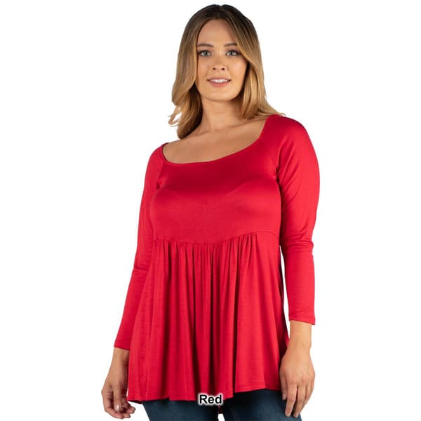 Plus Size 24/7 Comfort Apparel Solid Empire Waist Tunic Top