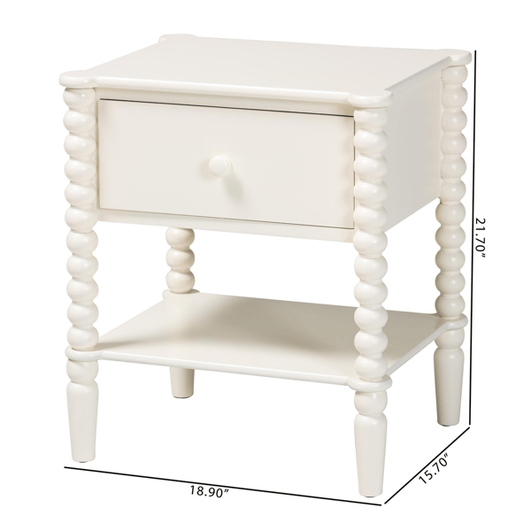 Baxton Studio Rimona End Table with Bobbin Legs