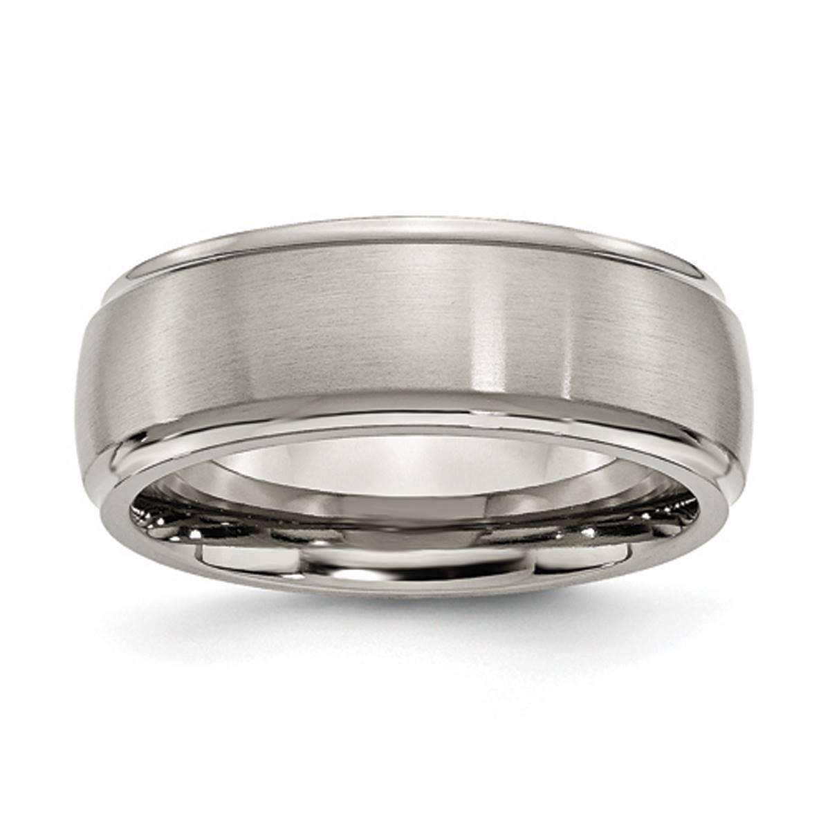 Mens Endless Affection™ 8mm Ridged Edge Dome Shaped Band