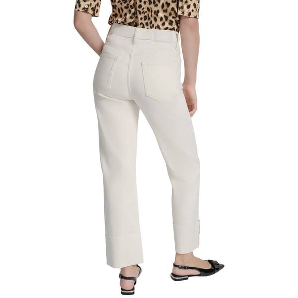 Womens DKNY High Rise Cuffed Straight Leg Jeans