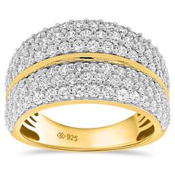 Nova Star(R) Gold Plated Sterling Silver Lab Grown Diamond Ring