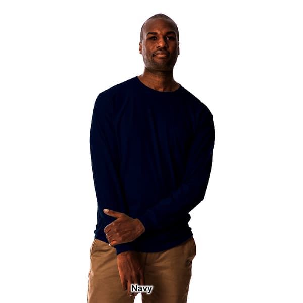 Mens Gildan® Pocketed Long Sleeve Crew Neck Tee