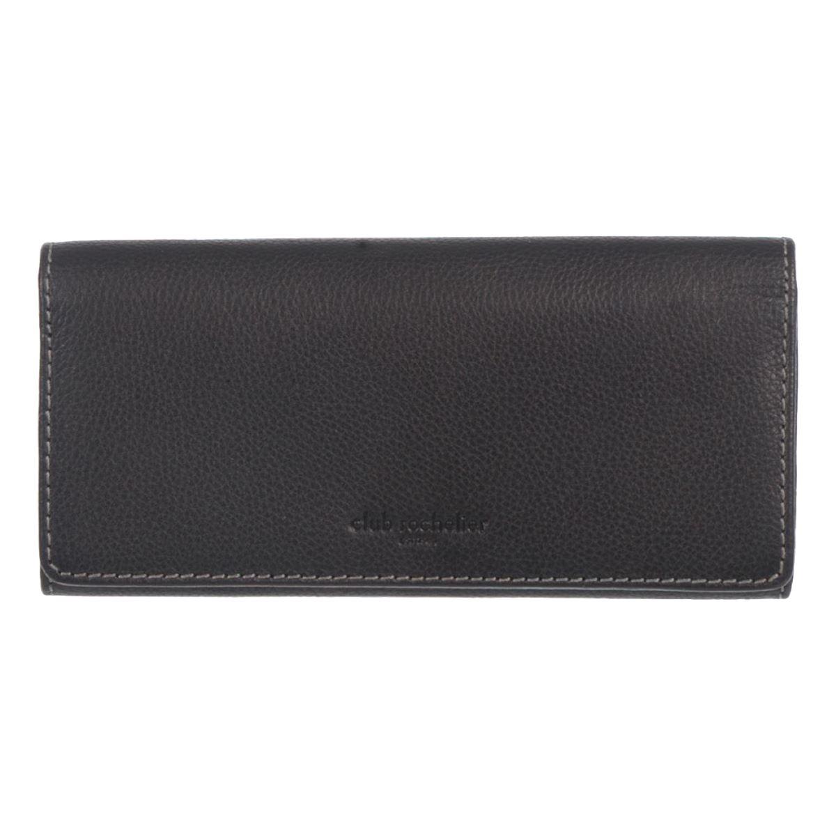 Womens Club Rochelier RFID Trifold Clutch Wallet with Gusset