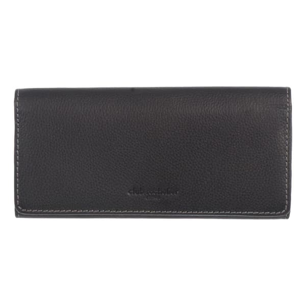 Womens Club Rochelier RFID Trifold Clutch Wallet with Gusset