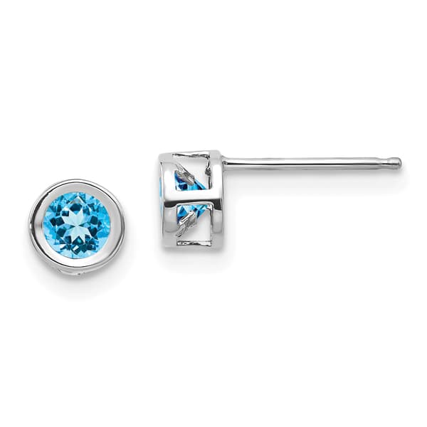 Gemstone Classics&#40;tm&#41; White Gold 4mm. December Stud Earrings - image 