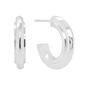 Marsala Sterling Silver 20mm C Hoop Post Earrings - image 1