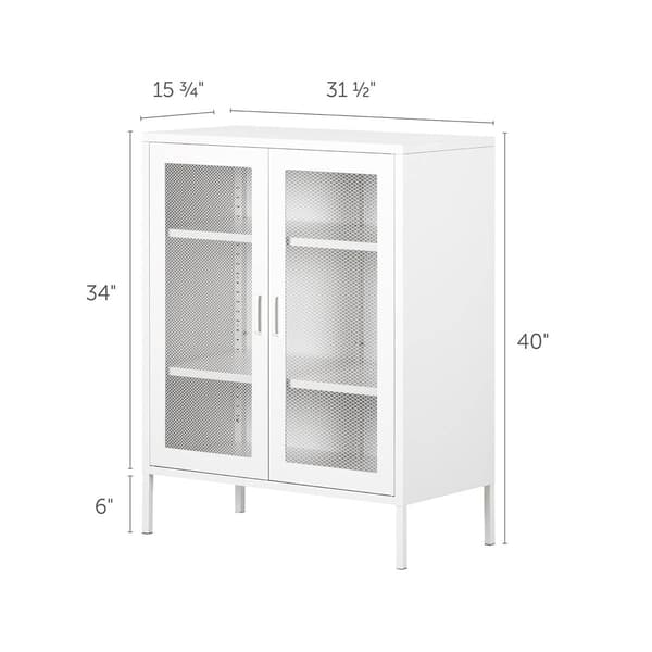 South Shore Crea Metal Mesh 2-Door Accent Cabinet