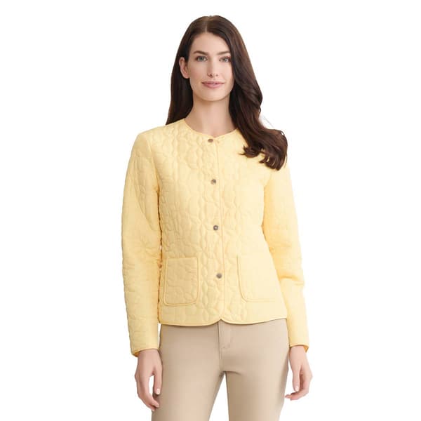 Womens Jones New York Long Sleeve Floral Quilt Jacket