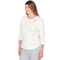 Womens Alfred Dunner Comfort & Joy 3/4 Sleeve Round Neck Star Tee - image 3