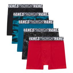 Boys Hanes® 5pk. Moves Breathable Boxer Briefs - Blue/Black