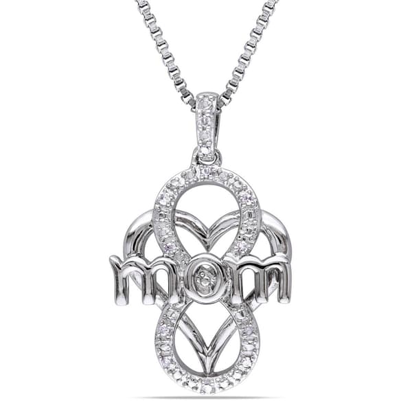 Sophia B Sterling Silver 0.06ct. Diamond Infinity Heart Pendant - image 
