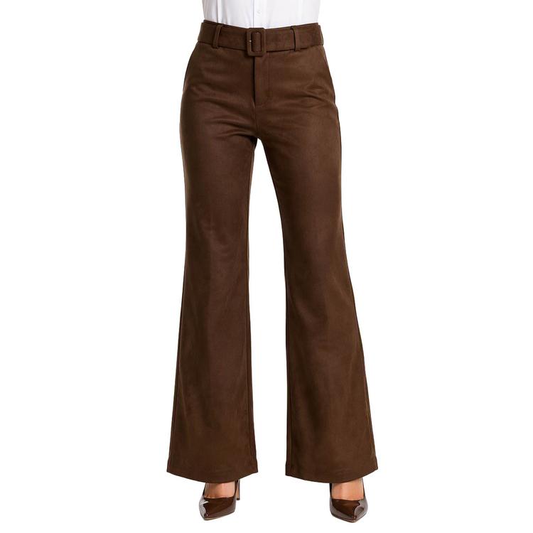 Juniors Love Tree Belted Stretch Suede Flare Pants