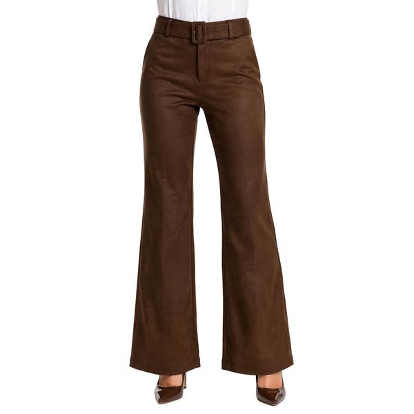 Juniors Love Tree Belted Stretch Suede Flare Pants - image 