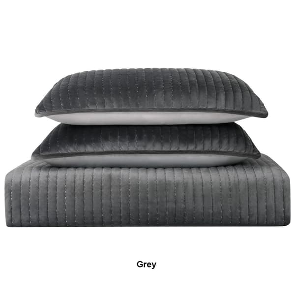 Truly Soft Everyday Velvet Pick Stitch Quilt Set