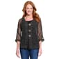 Womens Ali Miles Woven Mesh Button Front Cardigan - image 1