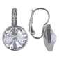 Crystal Colors Silver Plated Leverage Crystal Drop Earrings - image 1