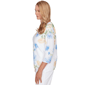 Petite Alfred Dunner Classics 3/4 Sleeve Floral Stripe Blouse - image 4