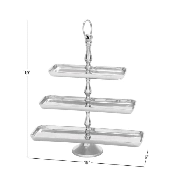 9th & Pike®  Silver 3-Tier Tray Stand