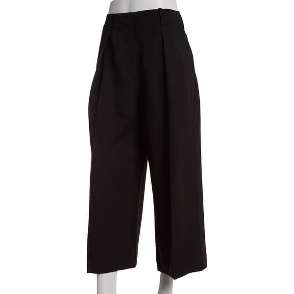 Womens Nicole Miller Solid Wide Leg Casual Pants