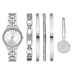 Womens Folio Silver-Tone Bracelet Watch & Gift Set - FMDFL2047