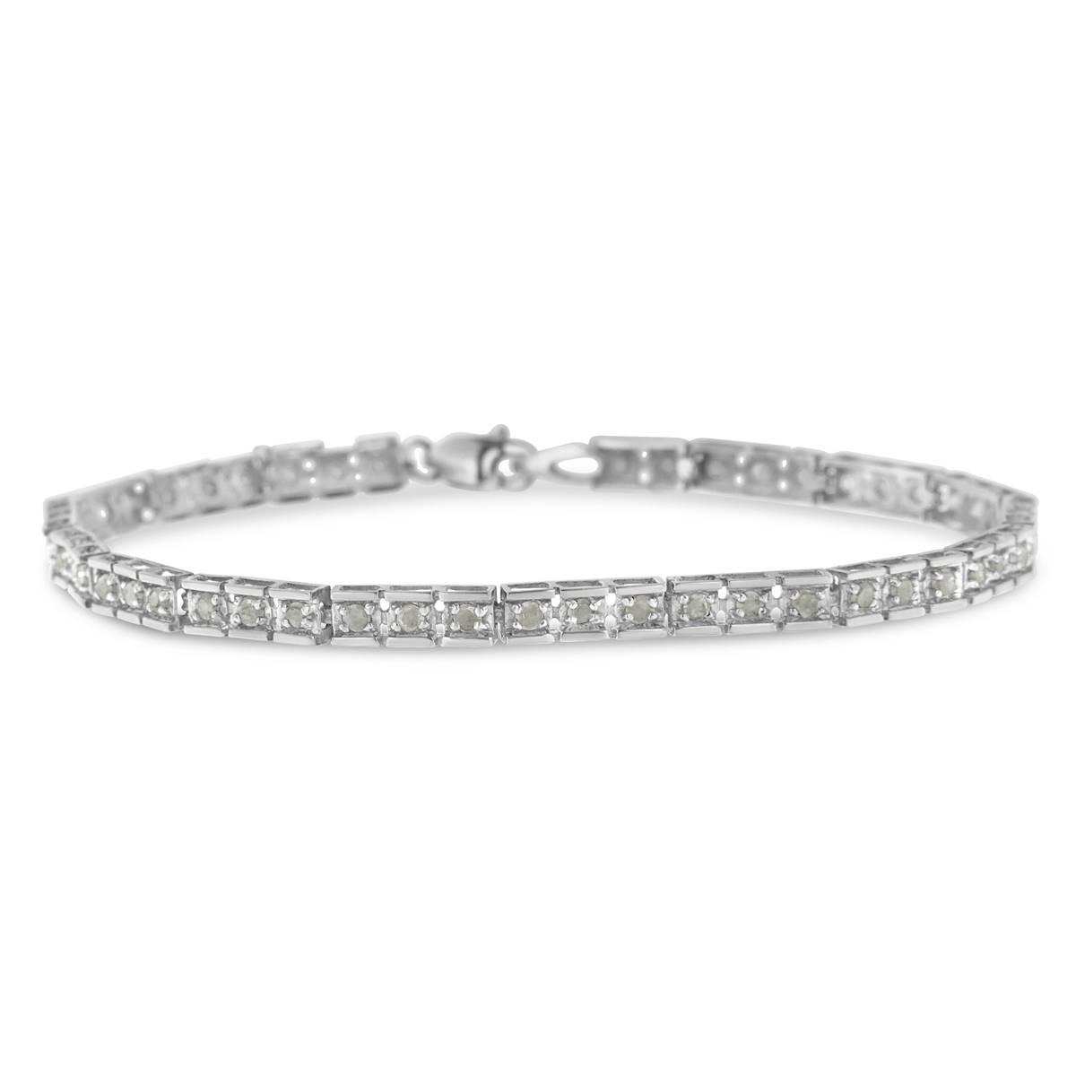 Diamond Classics™ Silver Diamond Encrusted Link Bracelet