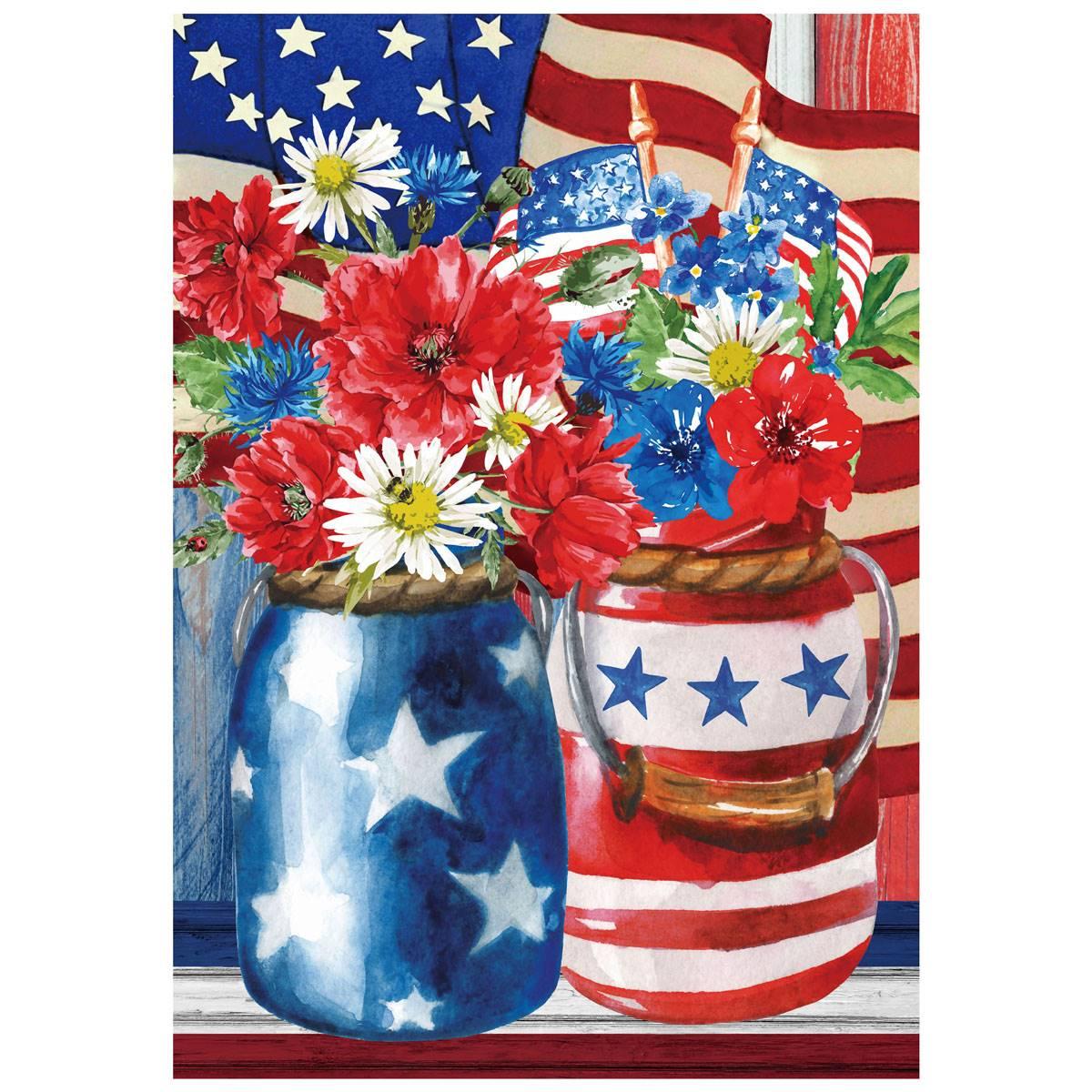 Northlight Seasonal Floral Americana Garden Flag