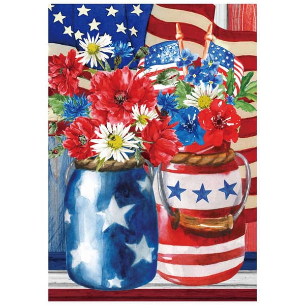Northlight Seasonal Americana Floral Bouquet Garden Flag