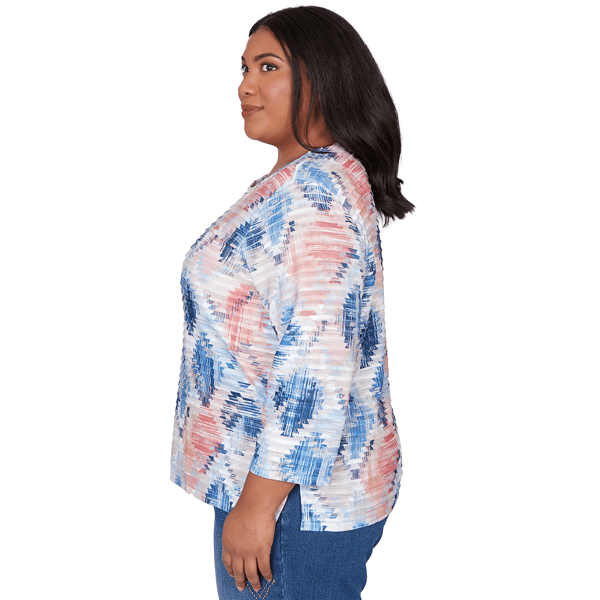 Plus Size Alfred Dunner Austin Aztec Diamond Blouse