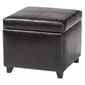 Baxton Studio Leather Storage Cube Ottoman - Dark Brown - image 1