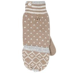 Womens Heat Holders Vienna Fair Isle Converter Mitten - Beige
