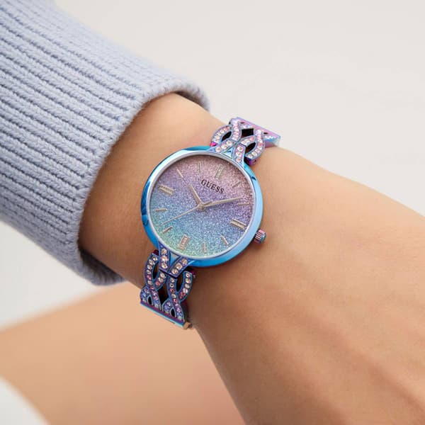 Womens Guess Watches® Blue Iridescent Analog Watch - GW0868L3