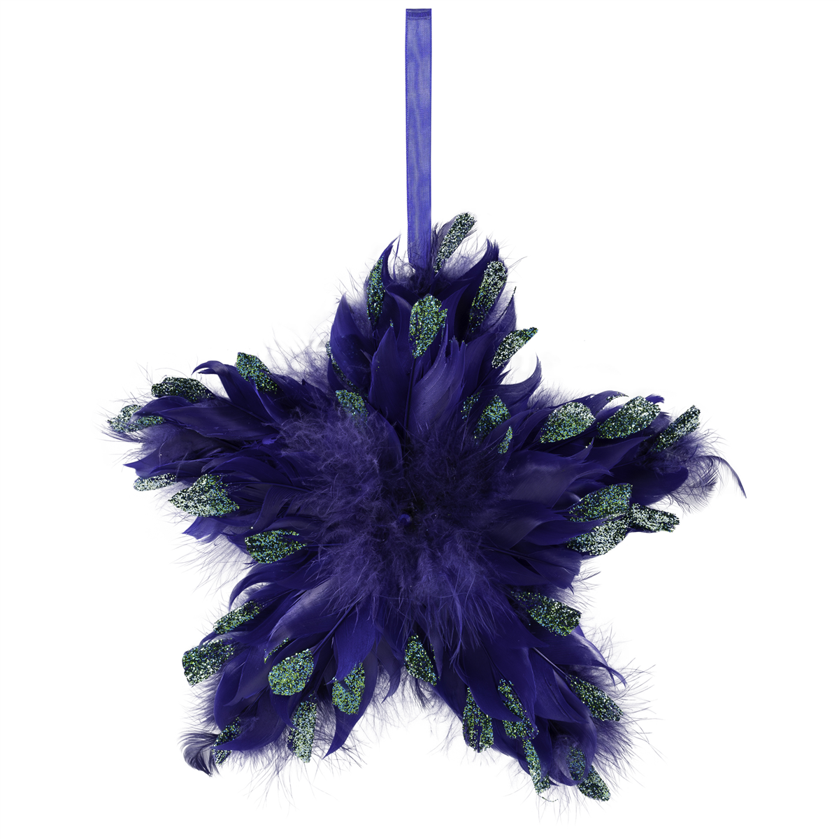 Northlight Plush Peacock Feather Star Shaped Christmas Ornament